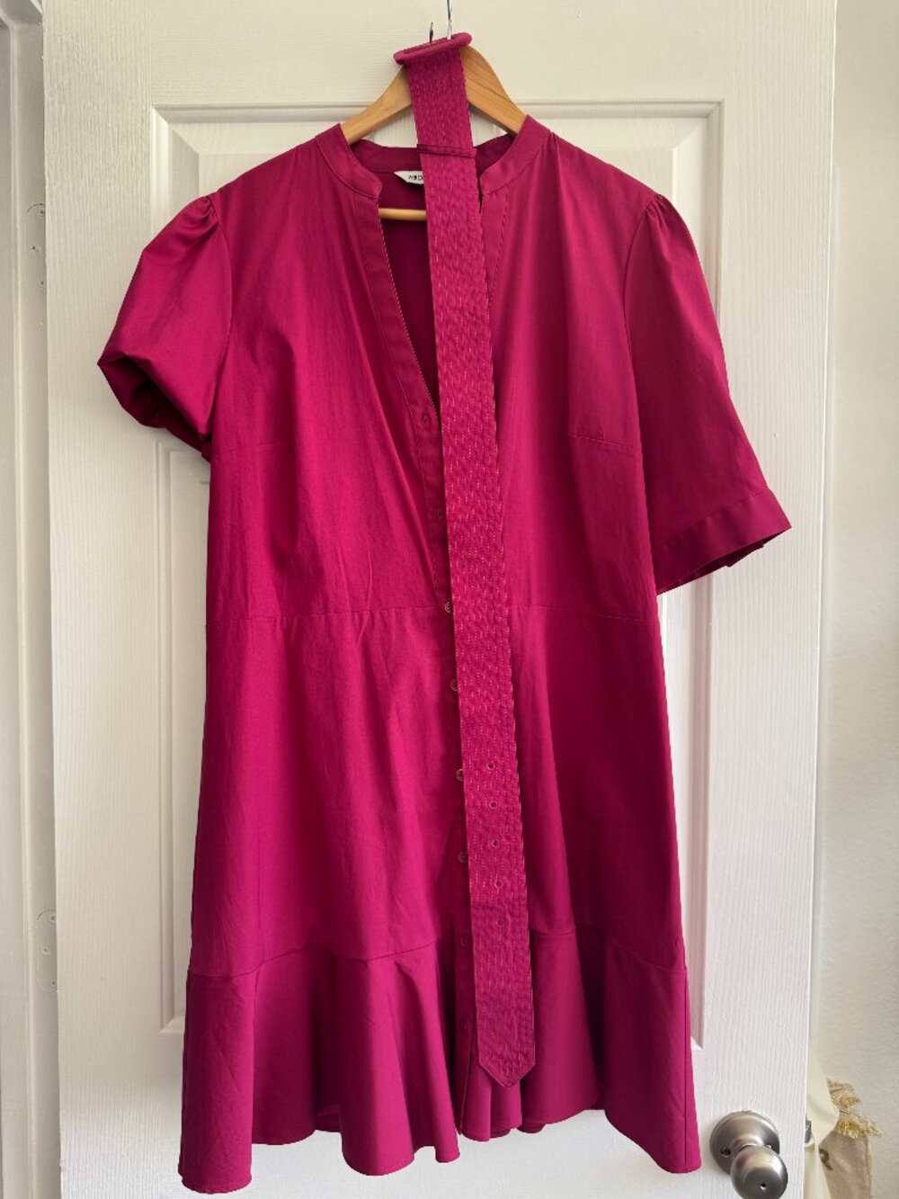 Veronica Beard Molly Belted Mini Dress Wildberry Fuchsia Pink Size 16